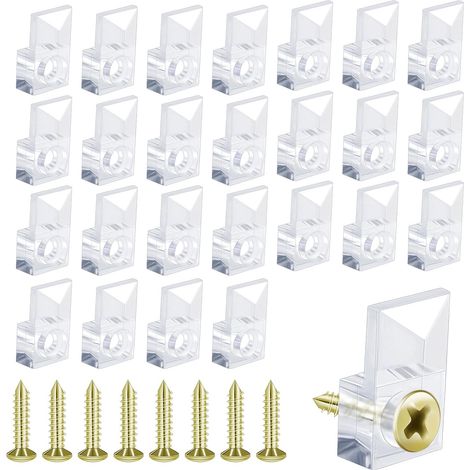 50 Clips Fixation Murale Miroir Plastique Transparent (1/5)