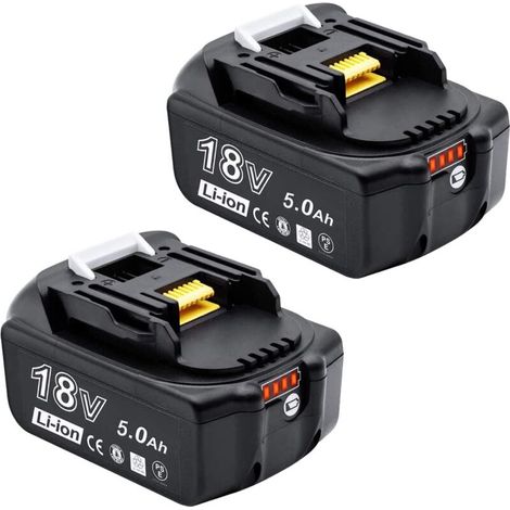 Replacement for Makita 18V 5.0Ah Rechargeable Battery for Makita BL1850B 18V Replacement Battery for Makita BL1860 BL1840 BL1830 BL1820 Battery for Makita 18V Battery - 2 Pieces