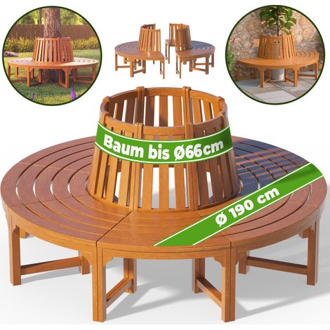 Casaria Panca Circolare per Albero Ø 190cm Legno Eucalipto FSC® Preoliata Panchina Rotonda Giardini Pubblici (1/5)