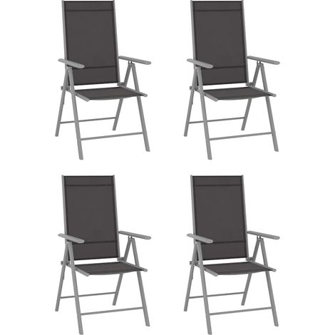 Maison Exclusive - Set Mobili da Pranzo per Giardino 5 pz Alluminio Argento e Nero (1/5)