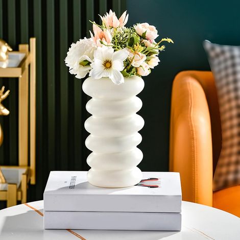 Jarrón de plástico en espiral - Estilo nórdico moderno - Estilo irregular - Elegante centro de mesa decorativo en espiral - Elegante florero para interiores, hogar y cocina (1/5)