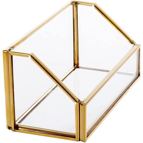 Porte-cartes de visite en verre doré pour cartes de visite de bureau, organisateur de cartes de visite pour réunion, magasin, réception, exposition (1/5)