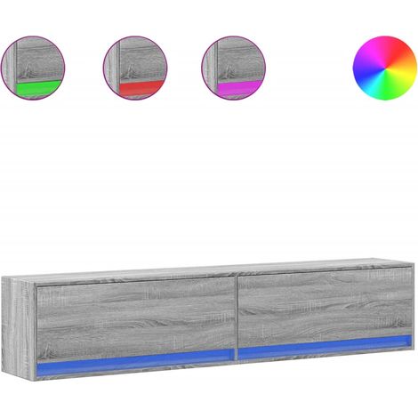 Maison Exclusive - TV-Wandschrank mit LED Grau Sonoma 180x31x38 c