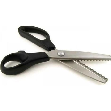 Ciseaux cranteur 23cm en acier inoxydable, coupe en zig-zag anti-effilochage, ciseaux tissu couture artisanat travaux manuels (1/3)