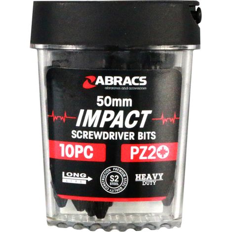 Abracs Impact Screw Driver Bit PZ2 50mm - Box of 5 (1/2)