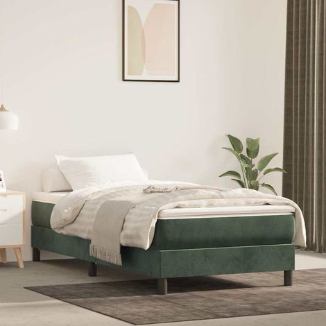 vidaXL Matelas de lit à ressorts ensachés fermeté moyenne Vert foncé 80x200x20 cm (1/5)