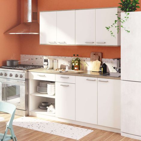 Cocina modular con dos armarios superiores cocina cooking y un modulo inferior de cocina en blanco mate (1/5)