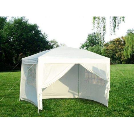 Bc-Elec – Tonnelle de jardin dépliable 53000011 – Pavillon blanc 3x3m – Matériaux résistants à l'eau – Toit traité anti-UV
