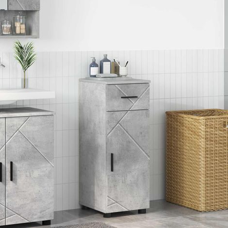 vidaXL Cabinet de salle de bain avec tiroir Gris béton 30 x 35 x 80 cm (1/5)