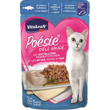 Vitakraft Katzenfutter Poesie DeliSauce, Kabeljau - 23 Beutel
