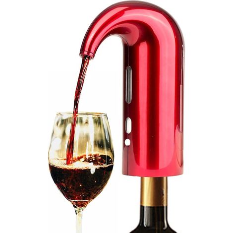 rouge-carafe Dcanter, Dcanteur Arateur De Vin Electrique Verseur Rapide Intelligent D'arateur De Vin Un Bouton Pour Les Accessoires De Cadeaux D (1/5)