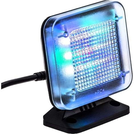 Simulateur TV LED, par simulation de lumière pour une utilisation comme protection contre les cambriolages, sécurité à la maison, aptrappe/faux téléviseur, avec 12 LED et 3 programmes [Classe énergéti (1/4)