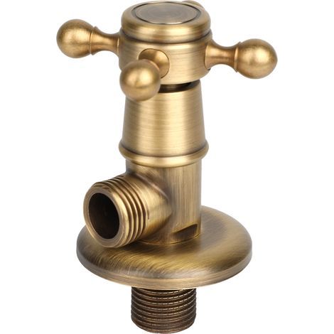 Salle De Bains en Laiton Triangle Valve 1/2G Matériel De Toilette Vintage Golden Angle Valve Européenne Matériel Universel Antique Angle Valve (1/5)