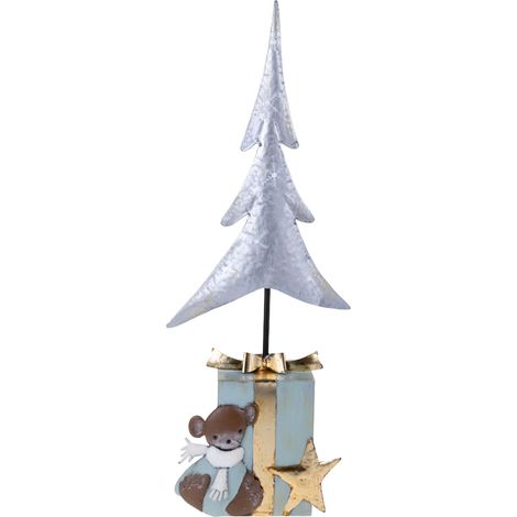 Statuetta albero di natale con pacchi regalo H80 cm per decorazioni (1/4)