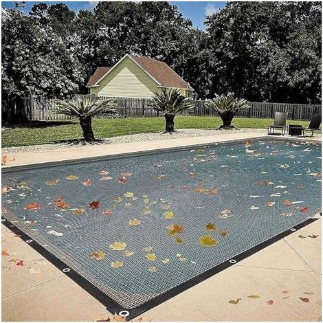 4x8m/5x10m Pool-Sicherheitsnetz, Abdeckung für eingelassene und Aufstellpools, Feinmaschengewebe, für Aufstell- und eingelassene Pools (schwarz, 4x8m) (1/5)