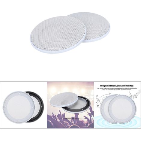 2 Pièces Housses de Protection pour Haut-parleurs 4 Pouces, Décor Blanc