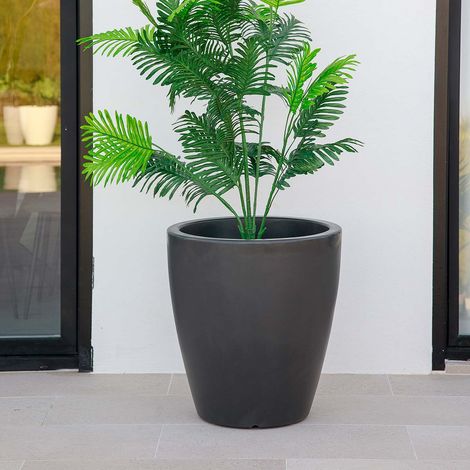 VIOLETA 40 Macetero Redondo y Moderno de Interior y Exterior Para Plantas y Flores Muy Resistente al Paso del Tiempo. Hecho de Polietileno en España - Antracita