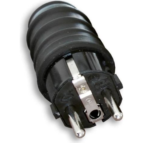 Fiche Électrique Mâle - Étanche IP44 - 16 A - 2P+T - Noir (1/4)