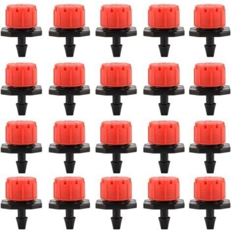 Lot de 100 goutteurs d'irrigation goutte à goutte, buses d'arrosage de jardin, arrosage automatique réglable à 360° pour plantes, serres, pelouses, bricolage (1/4)
