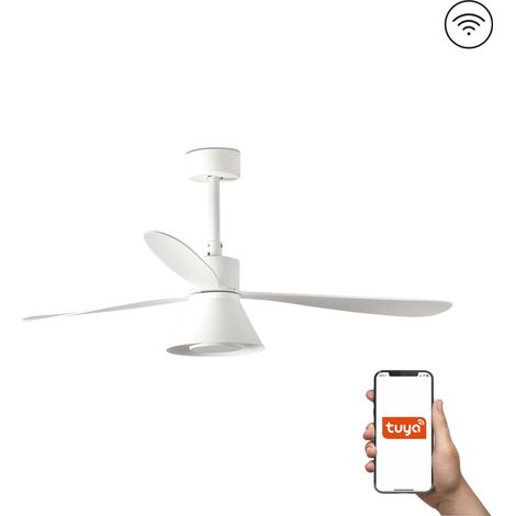 Faro Amelia Grand plafonnier 3 lames blanc mat avec éclairage 2700-3500-5000K Système intelligent Tuya (1/5)
