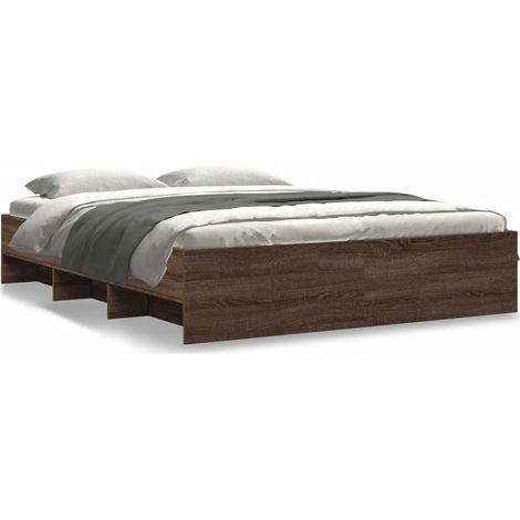 Maison Exclusive - Bettgestell ohne Matratze Braun Eiche 150x200 (1/5)
