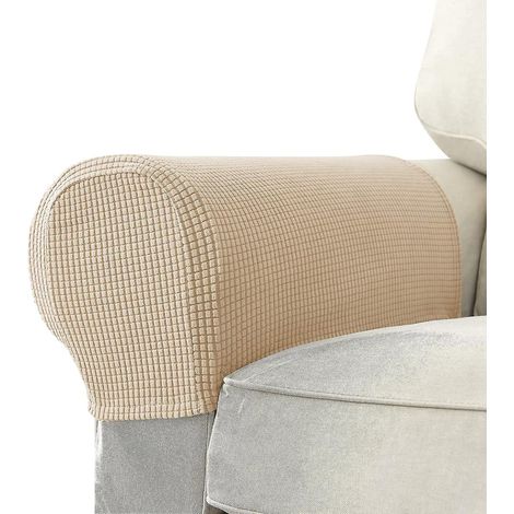 Housses d'accoudoirs imperméables en spandex extensible kaki (1/5)