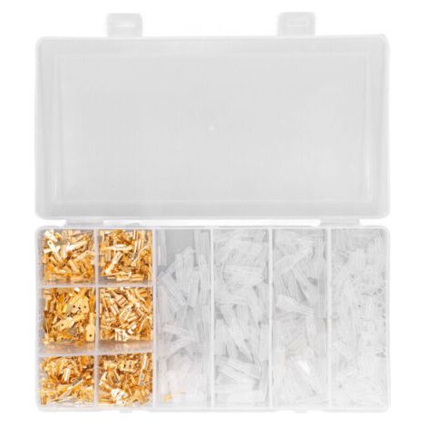 QORVA
-600 pièces Connecteur de borne à sertir en laiton Connecteur mâle femelle en laiton avec gaine transparente,DUBUNS
