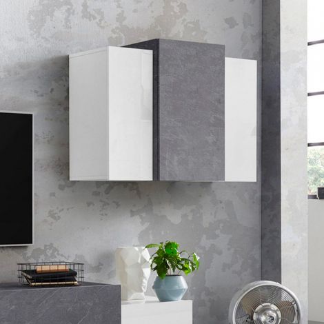Mueble suspendido con 3 puertas en acabado blanco brillante y pizarra Corona Unit (1/5)