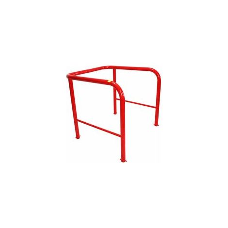 Barrière de Protection pour Borne Incendie 1mx1m à Sceller Acier Rouge - BPI1x1 (1/5)