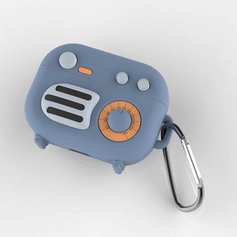 Étui en silicone compatible avec les AirPods Pro d'Apple, protection et étui en silicone avec porte-clés pour AirPods, résistant aux chocs et aux rayures, accessoires pour AirPods, 7 x 5,2 x 3 cm (ble
