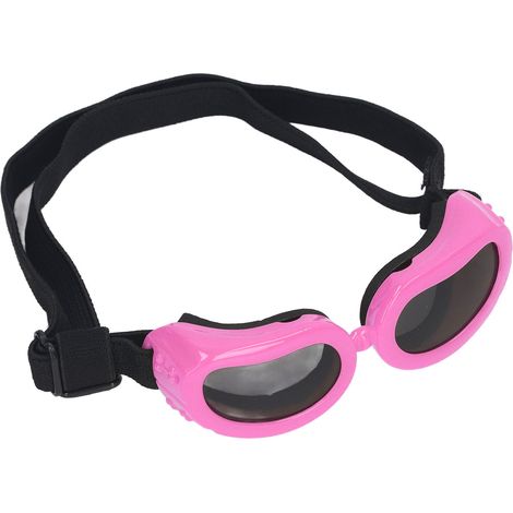 Lunettes pour chien avec protection UV, bretelles réglables, coupe-vent, monture souple, lunettes pour chat, roses. (1/5)
