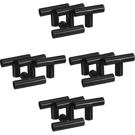 20 connecteurs de meuble en plastique, tige noire de 11 mm (1/5)