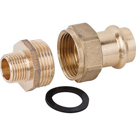 Viega Raccord de transition Sanpress Profipress, d 12mm, R 1/2 bronze rouge ou bronze au silicium, laiton modèle 2265, 291389 (1/2)