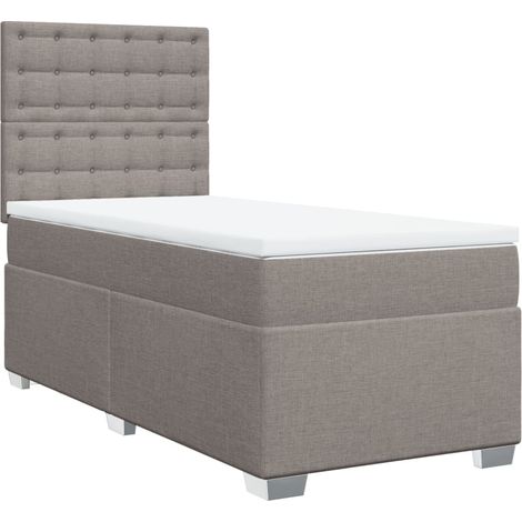 Maison Exclusive - Cama box spring con colchón tela gris taupe 10