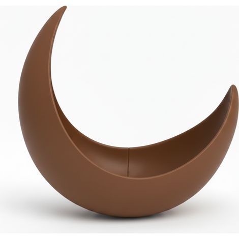 Vaso a forma di luna, grande copripianta decorativo marrone