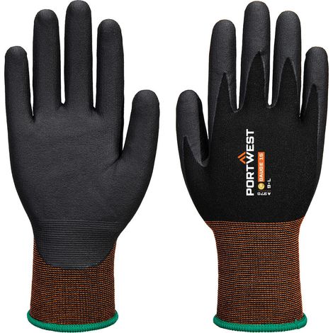 Guanto Gp Grip 15 Mousse di Nitrile - Taglia L - Nero - Portwest