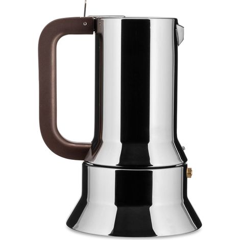 Alessi 9090/6 - Cafetera italiana de acero inoxidable brillo 18/10 con base magnética