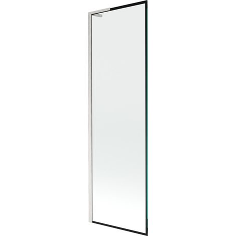 Mexen Next L paratia per vasca da bagno a 1 anta 60 x 150 cm, cornice nera, nichel spazzolato - 895-060-000-03-70-97 (1/5)