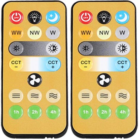Lot de 2 interrupteurs sans fil avec télécommande à 3 vitesses et minuterie pour ventilateur de plafond E27 (1 à 4 heures). (1/5)