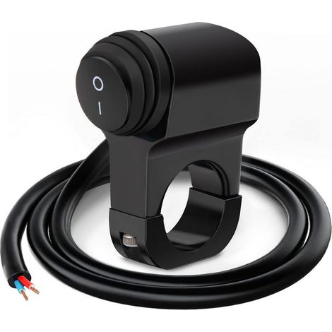 Interrupteur de Guidon de Moto 22 mm Commutateur de Commande de Guidon de VTT Étanche aux Éclaboussures pour Phares Antibrouillard Frein 12V-24V (1/5)
