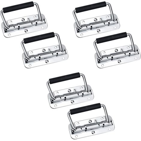 6 Pièces Séries 304 En Acier Inoxydable Ressort Poignée Prop Boîte Outil En Aluminium Boîte Poignée Activité Poignée Pliante Industrielle Poignée (1/5)