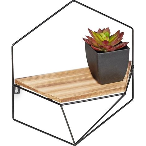 1 étagère murale hexagonale,fer,MDF,support 3kg,salon,chambre,cuisine (1/5)