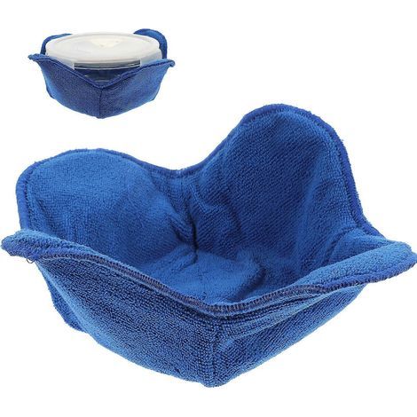 Manique pour bol micro-ondes, dessous de plat matelassé, manique résistante à la chaleur-26X26X-Blue (1/3)