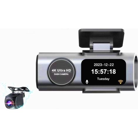 Camera Embarquee wifi Before Rear 4K+1080P,Dashcam with Card SD 64 G, Control by Application,Vision Night, Sensor G, Record in Loop, WDR (1/5)
