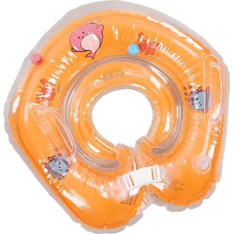 Verstellbarer aufblasbarer Baby-Schwimmring in Delfinform, orange (1/5)