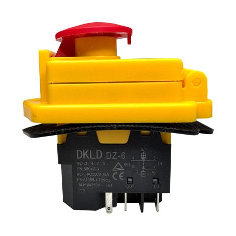 DKLD Elektromagnetische Druckschalter DZ-6 250V 4Pin mit Not-Aus-Abdeckung für Rollsieb uvm. (1/4)