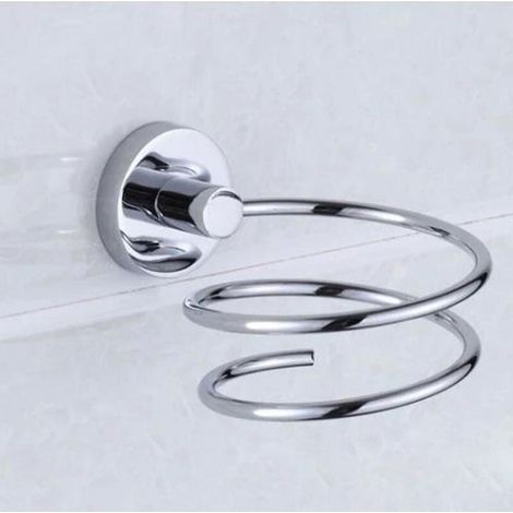 Wandmontierter Haartrocknerhalter, Haartrockneraufbewahrung/Ständer aus Edelstahl 304, Badezimmeraccessoires (1/4)