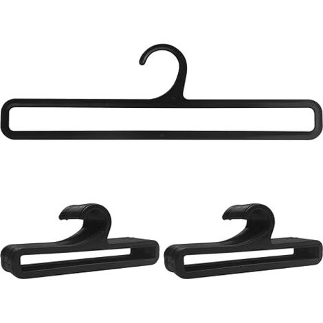 Lot de 50 cintres multifonctionnels en plastique pour suspendre des leggings, chaussettes, écharpes, vêtements, cravates, ceintures, écharpes, armoires, châles, anneaux, noir - 24,1 cm de long (1/5)