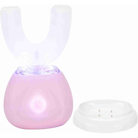 Brosse à dents électrique ultrasonique intelligente en forme de U pour enfant et adulte (rose) (1/5)