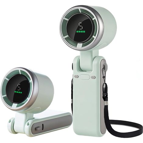 Ventilatore portatile, ruotabile di 180°, con affichage LED, 5 velocità, ventilatore da ufficio pieghevole, comodo per la casa, l'ufficio, ecc. (1/4)